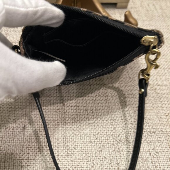 Coach Jacquard with Leather Strip Monogram Wristlet - Picture 5 of 5